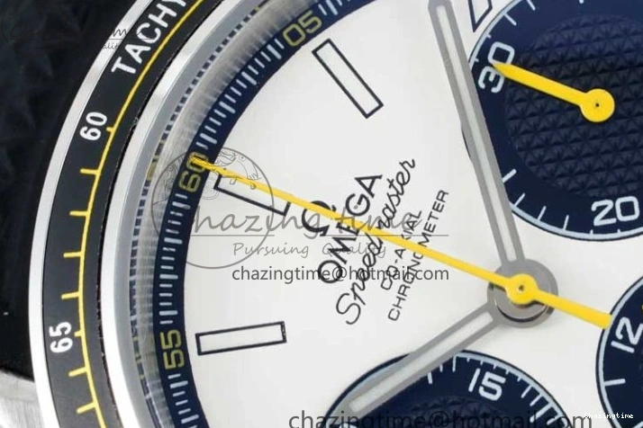 0516 Speedmaster Racing Master SS HKF Best Edition White Black Dial on Black Rubber Strap A Effortless 7813